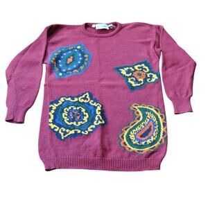 Perry Ellis America Sweater Vintage Maroon Small